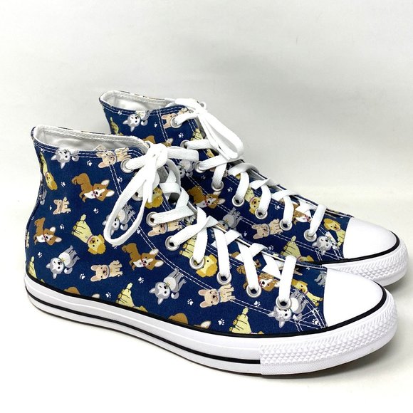 💖MEGA SALE💖Converse CTAS HI Puppy Party White Dark Blue Shoe High Men A02379C - Picture 3 of 9